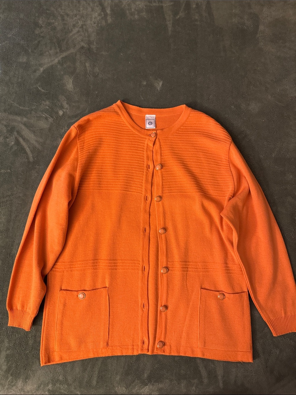 Y2K Classic Orange Button-Front Cardigan